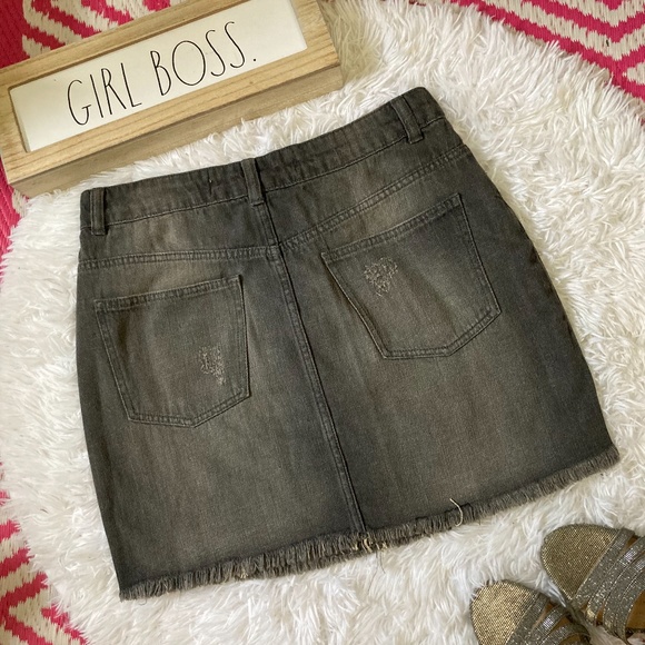 Denim Co Gray Denim Mini Skirt 8 - Picture 4 of 7
